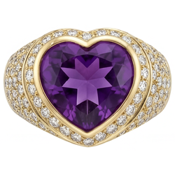 Echt VVS Amethist Sieraadsteen Ring 10 karaat