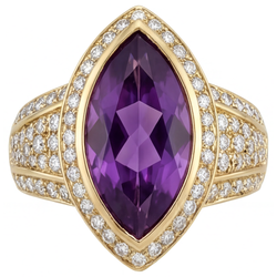Amethist Sieraadsteen Ring 9,50 karaat – 14K Geelgoud