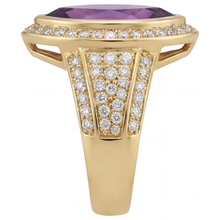Afbeelding in Gallery-weergave laden, Sieraadsteen Ring 14K Geelgoud met Amethist – hoekaanzicht
