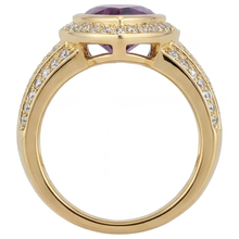 Afbeelding in Gallery-weergave laden, Amethist Sieraadsteen Ring 9,50-karaat 14K Geelgoud – profielaanzicht
