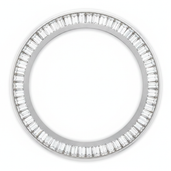 Baguette Diamant Horlogelunette 2 Karaat 28 mm Passend voor Rolex Datejust Echt Natuurlijk Roestvrij Staal Kanaalzetting