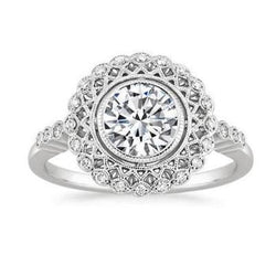 Verlovingsring met Kastzetting Rond Briljantslijpsel 3.50 Ct Echte Natuurlijke uit de aarde gewonnen Diamanten 14K
