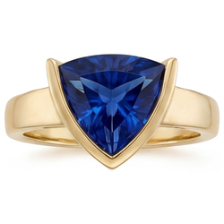 14 Karaat Geelgoud Blauwe Saffier Edelsteen Ring – 3-karaat