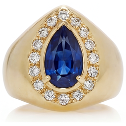 Schitterend VVS Zuiverheid Blauwe Saffier Sieraadsteen Ring