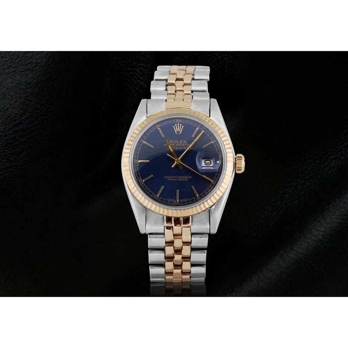 blauwe stok wijzerplaat Rolex