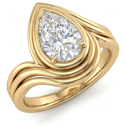 Druppelvormig Briljant Enkele Steen Ring – 2,50 karaat in 14K