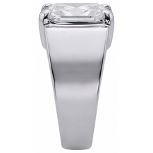 Afbeelding in Gallery-weergave laden, Briljant Radiant Slijpvorm Heren Ring in 14K Witgoud – hoekaanzicht
