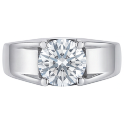 Briljant Mannen Ring 2,50 karaat F/VS1 – 14K Witgoud