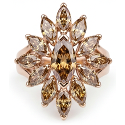 Briljant Woestijn Diamant Ring 4 karaat in 14K Rosé Goud