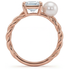 Afbeelding in Gallery-weergave laden, Sieraad Ring 14K Rosé Goud met Briljant – hoekaanzicht
