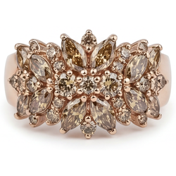 Briljant Champagne Woestijn Diamant Briljant Statement Ring