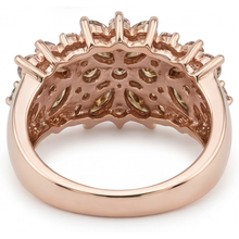Afbeelding in Gallery-weergave laden, Briljant Marquise Slijpvorm Statement Ring in 14K Rosé Goud – zijaanzicht
