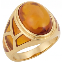 Afbeelding in Gallery-weergave laden, Ovaal Citrien ring in 14K Geelgoud – vooraanzicht
