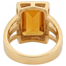 Afbeelding in Gallery-weergave laden, Citrien Edelsteen Ring 7 karaat 14K Geelgoud – profielaanzicht
