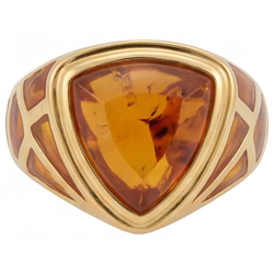 Heren Fijne Sieraden 14K Geelgoud met Citrien – 8,5 karaat