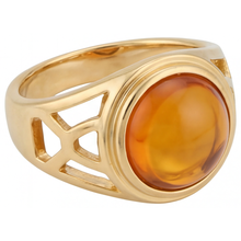 Afbeelding in Gallery-weergave laden, Citrien Gekleurde Steen Ring 5-karaat 14K Geelgoud – zijaanzicht
