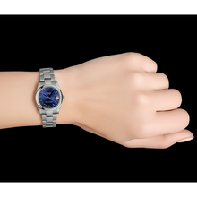 Afbeelding in Gallery-weergave laden, dame-Datumjust Rolex roestvrijstalen horloge met blauwe Romeinse wijzerplaat P3
