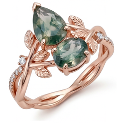 VVS Zuiverheid Dendritic Agate Sieraadsteen Ring 1,5 karaat