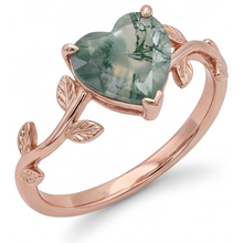 Afbeelding in Gallery-weergave laden, Sieraadsteen Ring 14K Rosé Goud met Dendritic Agate – vooraanzicht
