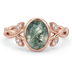 Sieraadsteen Ring 14K Rosé Goud met Dendritic Agate – 2,75 karaat