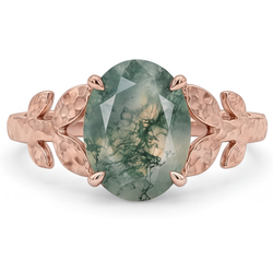 Met de hand vervaardigd Dendritic Agate Sieraadsteen Ring 4,0