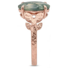 Afbeelding in Gallery-weergave laden, Sieraadsteen Ring 14K Rosé Goud met Dendritic Agate – hoekaanzicht
