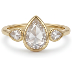 Diamant Rozet Slijpvorm 3-Steens Ring 1,50 karaat in 14 Karaat