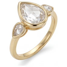 Afbeelding in Gallery-weergave laden, Druppelvormig Diamant ring in 14 Karaat Geelgoud – vooraanzicht
