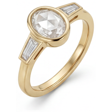 Afbeelding in Gallery-weergave laden, Ovaal Diamant ring in 14 Karaat Geelgoud – zijaanzicht
