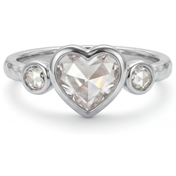 Antiek Rozet Diamant Drie-Steen Ring 2 karaat – 14K Witgoud