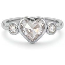 Afbeelding in Gallery-weergave laden, Hart Slijpvorm Diamant ring in 14K Witgoud – hoofdaanzicht
