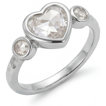 Afbeelding in Gallery-weergave laden, Diamant Drie-Steen Ring 2 karaat 14K Witgoud – vooraanzicht
