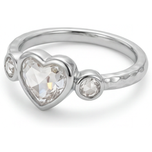 Afbeelding in Gallery-weergave laden, Diamant Drie-Steen Ring 2 karaat 14K Witgoud – zijaanzicht
