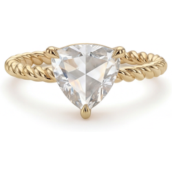 14K Geelgoud Diamant Enkele Steen Ring – 2,50-karaat Trillion
