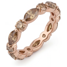 Afbeelding in Gallery-weergave laden, Diamant Marquise Slijpvorm Eternity Band in 14K Rosé Goud – vooraanzicht
