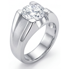 Afbeelding in Gallery-weergave laden, Heren Ring 14K Witgoud met Diamant – zijaanzicht
