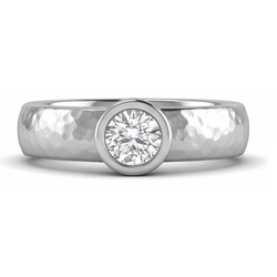 Rond Geslepen Diamant Herenring in 14K Witgoud – 1 karaat