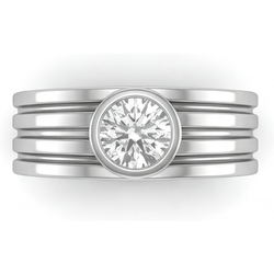 Herenring 14K Witgoud met Diamant – 1,50 karaat