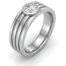 Afbeelding in Gallery-weergave laden, Rond Briljant Diamant ring in 14K Witgoud – hoekaanzicht
