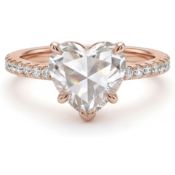 Luxe Solitaire Ring met Accenten met Antiek Rozet Diamant – 2