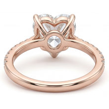 Afbeelding in Gallery-weergave laden, Diamant Solitaire Ring met Accenten 2-karaat 14K Rosé Goud – achteraanzicht

