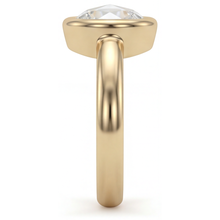 Afbeelding in Gallery-weergave laden, Diamant Rond Briljant Solitaire Verlovingsring in 14K Geelgoud – profielaanzicht
