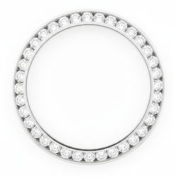 Diamanten Horlogelunette 1 Karaat 28 mm Geschikt voor Rolex Datejust Natuurlijk Echt Roestvrij Staal Ronde Kanaalzetting