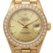 Afbeelding in Gallery-weergave laden, diamanten rand Presidentiële stijl horloge G Champagne Stok Wijzerplaat Datumjust
