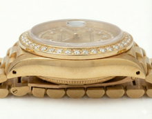 Afbeelding in Gallery-weergave laden, diamanten rand Rolex Datumjust Model voorzitter Stijl horloge dubbele rij wijzerplaat
