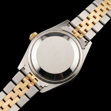 Afbeelding in Gallery-weergave laden, diamanten rand Rolex Datumjust dameshorloge wijzerplaat jubileum roestvrij staal en goud
