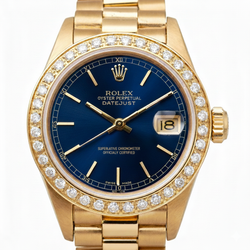 diamanten rand Rolex Datumjust horloge dame presidentiële stijl goud