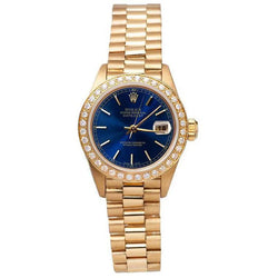 diamanten rand Rolex Datumjust horloge dame presidentiële stijl goud