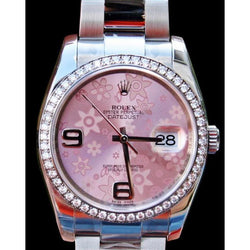 diamanten rand dames man Rolex Datumjust horloge Datumjust snel ingesteld