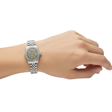 Afbeelding in Gallery-weergave laden, diamanten rand grijze Romeinse dames Rolex-horloge roestvrijstalen jubileumarmband P5
